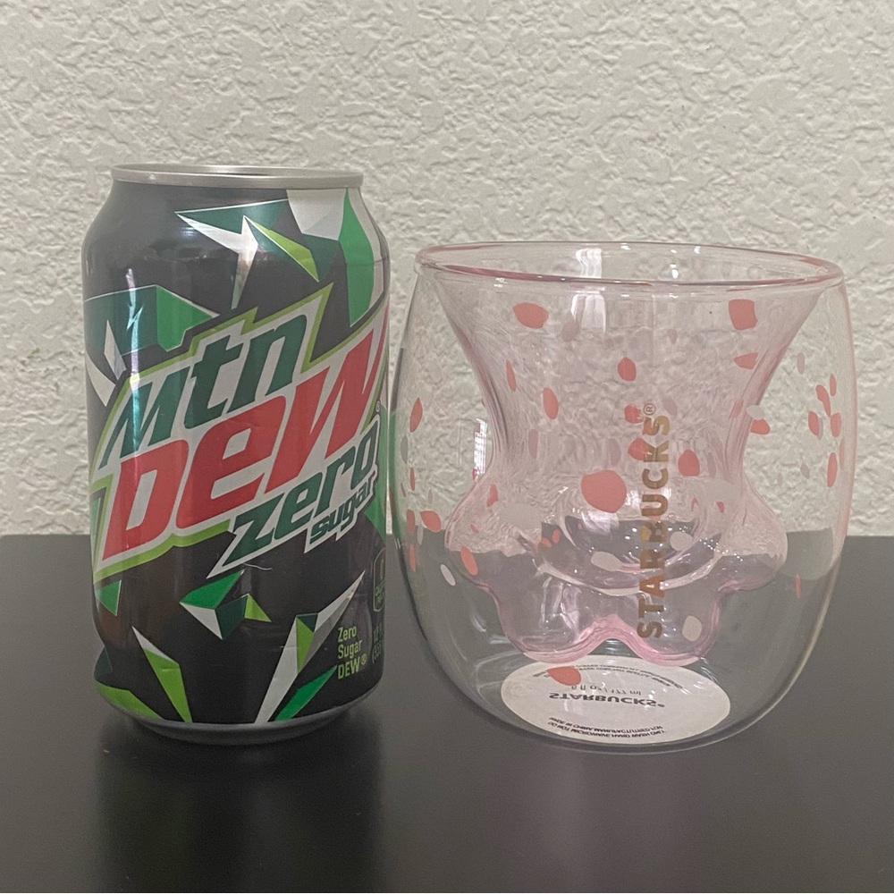 Rare STARBUCKS Glass Paw Pink Cherry Blossom Cup - Picture 11 of 16